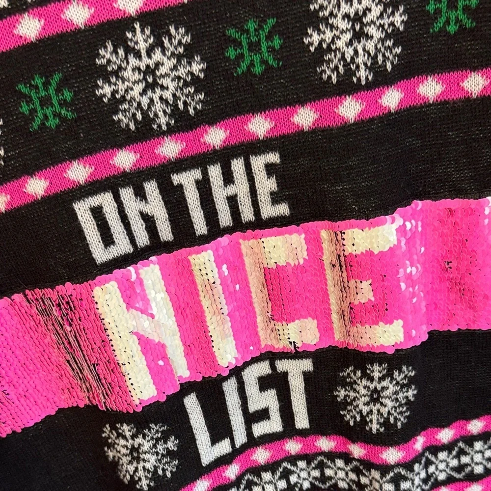 Well Worn Black and Pink Festive Sweater